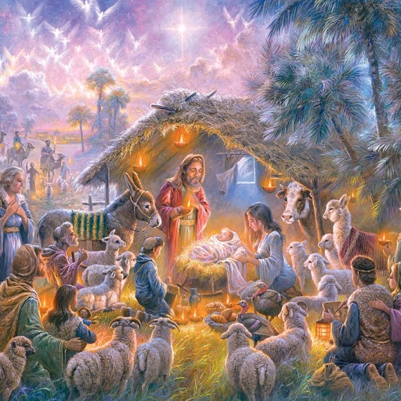 New Rose Art #6400ZZAU Abraham Hunter Master Artist 1000 Pieces Nativity Puzzle - Picture 2 of 8